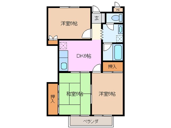 グリーンハイツ森中の物件間取画像